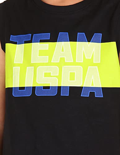 Image of U.S. Polo ASSN. Boy's Round Neck Regular Fit Brand Print Ikeb Muscle Tank - Pack of 1