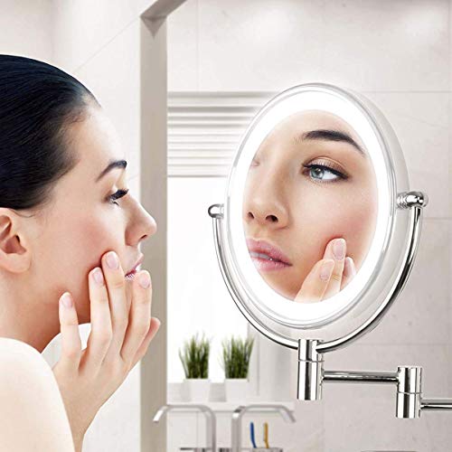 Miroir maquillage mural LED grossissant miroir cosmétique double face - 3