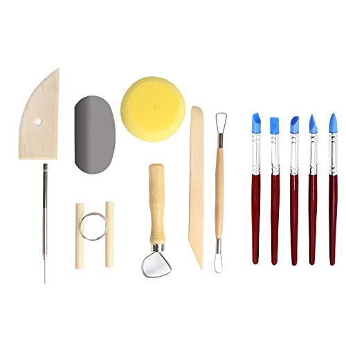 Dulau 13 Pièces Outils de Modélisation de Poterie Sculpture Argile, D’Outils de Sculpture pour L’Argile, Outils D'Artisanat de Poterie, pour Modelage en Céramique, Modelage, Lissage