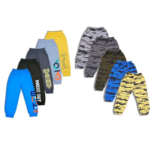 Image of T2F Boys Mid Rise Regular Fit Track Pants Pack of 2