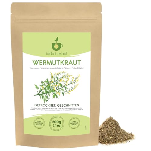 IDDA Herbal Wormwood Tea 200g 7.1 oz Dried and Cut Wormwood Herb Herbal Loose Leaf Tea