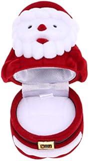 Amosfun Christmas Velvet Engagement Ring Box Jewelry Storage Box Gift Box Ring Earrings Jewelry Counter Display Props