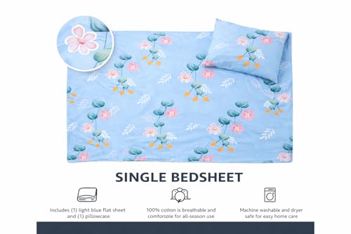 Image of AAZEEM Microfibre Single Bedsheet 100% Microfibre Full Size Sheets Set, Soft & Comfy for, Bedsheet & Pillowcases Sets, Machine wash | Bedsheet Size 60 X 90 Inches Pillow - 17 X 27 |