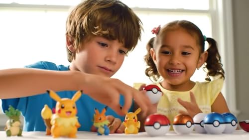 Image of Pokemon Mini 1-Inch Battle Figures in 3-Inch Poke Ball - Original Size Collectible Toy (2 Pack)