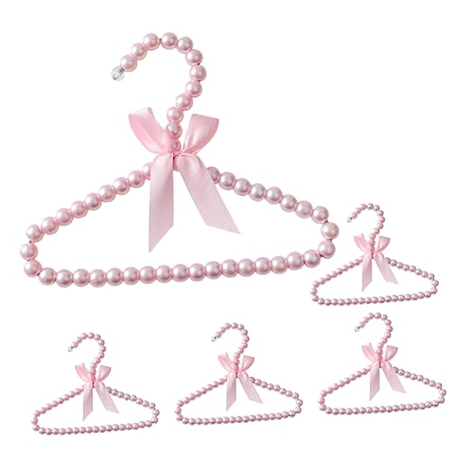 Cabilock 5pcs Small Pearl Hangers Non Slip Clothes Hangers for Closet Clothing Organizers Decorative Design for Pet Clothes