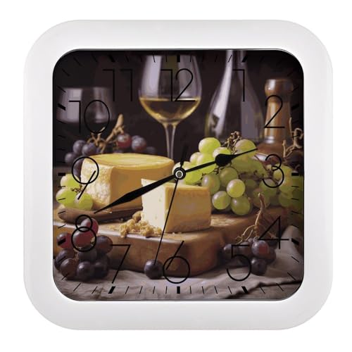 Horloge murale silencieuse carrée 25 cm sans tic-tac cuisine