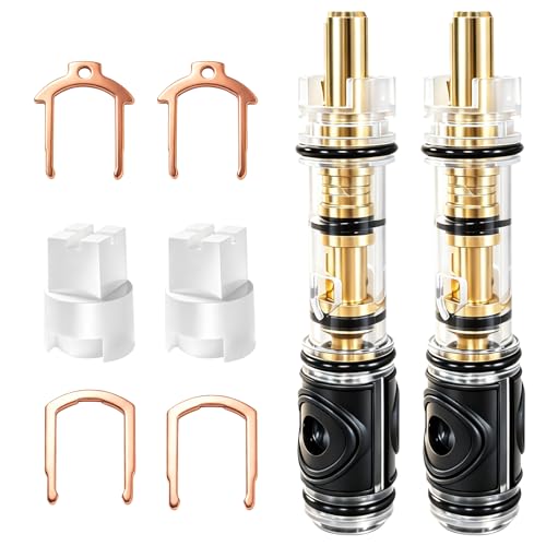 2 Pack Dual Seal Replacement Cartridge Compatible with Moen 1225 1225B One Handle Bathroom Faucet Cartridge Replacement for Single Handle Faucet/Showers Brass