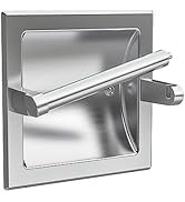 WZKALY Brushed Nickel Recessed Toilet Paper Holder for Regular Rolls,Contemporary Hotel Style Wal...