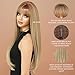 7JHH WIGS Long Straight Ash Brown Wig with Bangs 28in Light Brown Wig Natural Heat Resistant Fiber Synthetic Wigs for Women Girls Holiday Festival Chrismas Daily Party Used