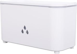 Fire Humidifier Fireplace Design 7 Color Lights Quiet Desktop Essential Oil Diffuser for Yoga Studios Gaming Room (White)