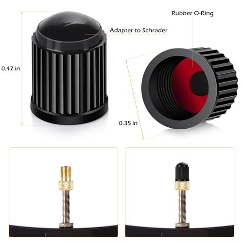 Ball Pump Needles, Tire Valve Stem Caps, Presta to Schrader Valve Adapters, Balloon Inflation Nozzles, Heavy Duty Air Pump Needles Compatible with Hand and Electric Pump, 24Pcs Pump Accessory Kit - Thumbnail 4
