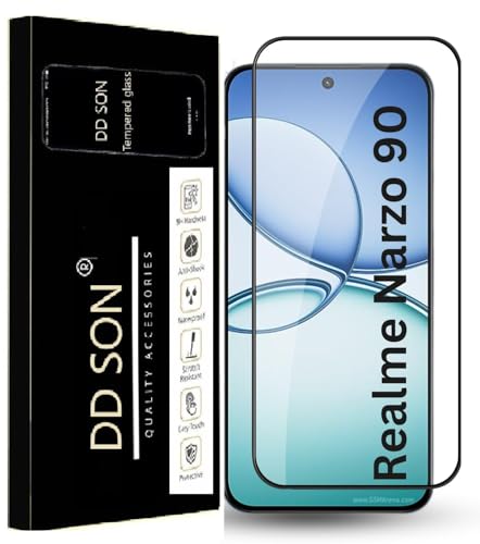 Image of DD SON remium Tempered Glass Screen Protector Guard For Realme Narzo 90 5G (6.57 Inch, Pack of 1) | Edge to Edge Coverage With Easy to installation kit