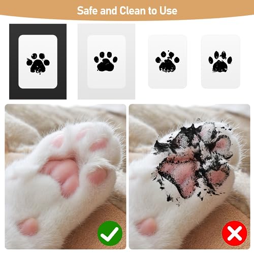 8 Stück Baby Handabdruck und Fußabdruck Set, Pfotenabdruck Set Hund und Katze mit Fotorahmen, Babyhaut kommt nicht mit Farbe in Berührung für Baby Shower Familie Geschenk