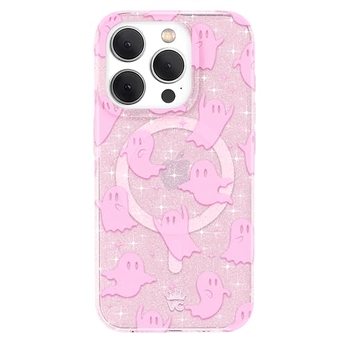 VELVET CAVIAR for iPhone 15 Pro Max Case Halloween Ghost - Compatible with MagSafe [10ft Drop Tested] - Ghosted Pink Glitter by VELVET CAVIAR - Used condition - US$14.85