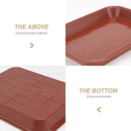 Doitool 10 Pcs Rectangular Plastic Plant Saucer Tray, Plant Pot Saucer Flower Pot Tray For Garden Potted Water Drips And Soil 7. 1 X 5. 5 Inch (Red) #TOP5