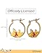 Disney Winnie-the-Pooh Hoop Earrings for Women Official License, 18k Gold Flash-Plated Winnie the Pooh Earrings, Pooh Gifts