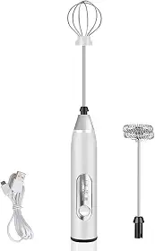 Misturador Bebidas Ovos Mini Mixer Fuê Portátil Elétrico Recarregável (Branco)