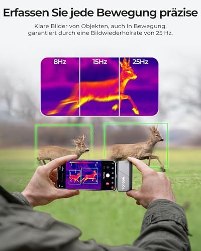 Bild 5 - TOPDON TS001 Wärmebildkamera Android, 9mm einstellbares Objektiv, Beobachtungsbereich 0,1 bis 500M, 512 x 384 IR-Auflösung, Manuell fokussierende für Leiterplatten, Schädlingsinspektion, Outdoor, Jagd