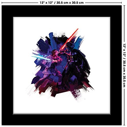 Trends International Gallery Pops Star Wars: Obi-Wan Kenobi - Darth Vader Saber Fight Badge Wall Art, Black Framed Version, 12'' x 12'' by Trends International - Used condition - Image 7