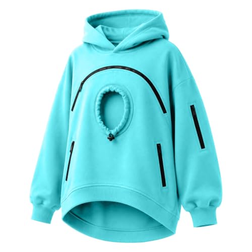 Iufabrpcs Hoodie With Cat Pouch Pet Dog Carrier Sweatshirt Snack Hoodies Mint Green XL - image 5