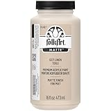FolkArt Matte Acrylic Paint in Assorted Colors, 16 oz, Linen 16 Fl Oz