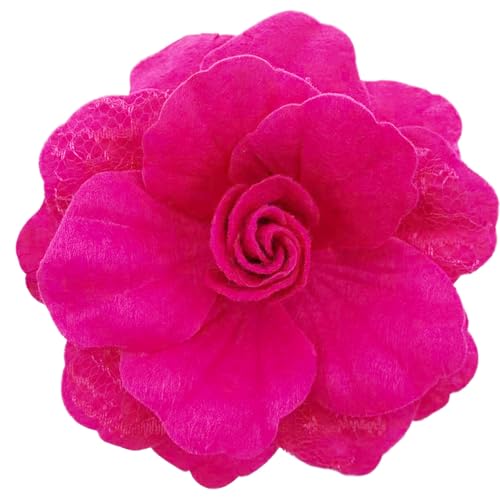 Image of Flower Brooches Pins, Velvet Camellia Flower Brooches Lace Lapel Brooch Pin Women's Brooches Pins for Wedding Party Dance Banquet Elegant Dress Suit Hat Bag Accessories Jewelry Gifts