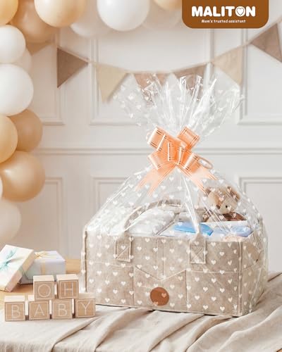 Maliton Panier Rangement Bébé Portable en Feutre avec Poignée Compartiments Détachables, Pour la table à langer ou la chambre du bébé, Pour les couches, lingettes et inserts, Marron – vue 6