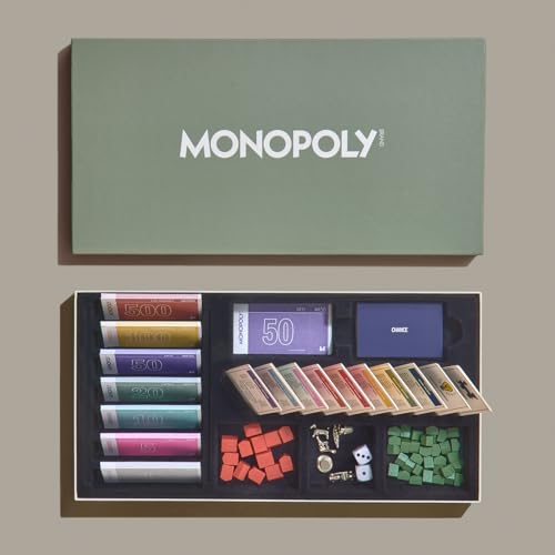 WS Game Company Monopoly Grand Folding Edition – Elegant Wood-Framed Board, Die-Cast Tokens, Wooden Hotels, and Organized Storage – Premium Family Game Night Set
