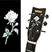 Inlay Sticker Decal Guitar Headstock In Abalone Theme - Single Rose