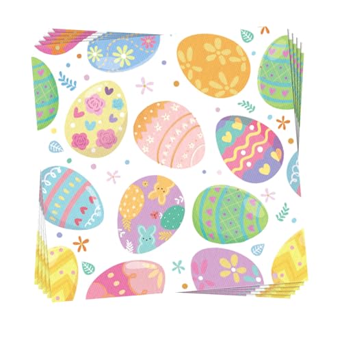 40 Stück servietten ostern ostereier oster tischdeko osterservietten 33x33 cm ostereier papierservietten servietten frühling Geeignet für Osterpartys
