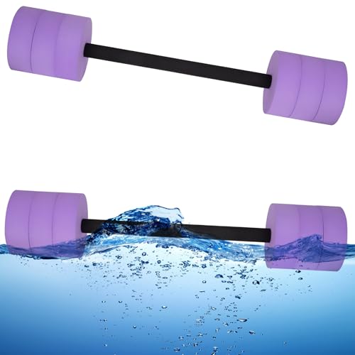 Hikeen Aquatic Exercise Dumbbells Water Dumbbell Pool Resistance Aquatic Fitness Barbells High-Density EVA Foam Pool Weights Dumbbells, for Water Aerobics Weight Loss (1 Purple Long barbell) by Hikeen - Used condition - US$28.80