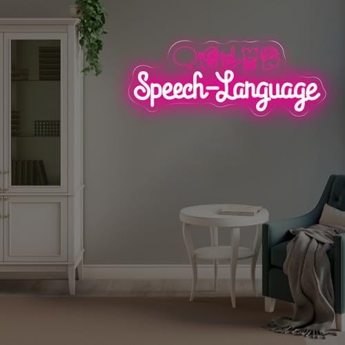 Image of Speech Language Pathologist Neon Sign, Speech Room LED Sign | Speech Therapist Room LED Light,Therapy Classroom Decoration 17.7 inchx6.9 inch
