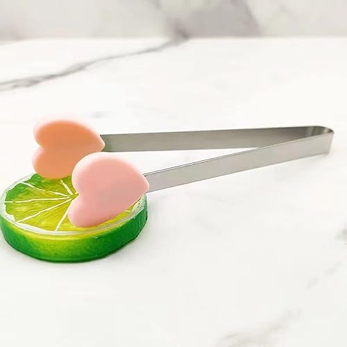 Miniatura 6 de Paquete de 6 mini pinzas de postre de acero inoxidable para cubitos de hielo, forma de guante de corazón, forma de guante de corazón, pequeños,
