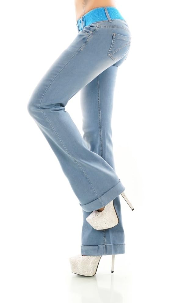 Miss RJ Jeans Hüft Bootcut Jeans Damen Jeans Schlag Jeanshos