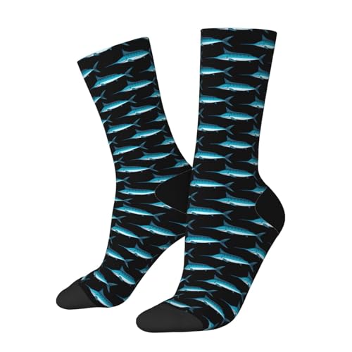 Blue Marlin Socks For Men Women Gift Sport Crew Socks Funny Wicking Socks