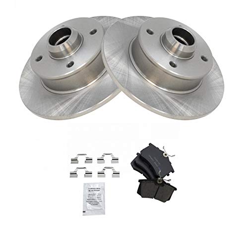 Image of TRQ Rear Brake Pad and Rotor Set Ceramic Solid Rotors