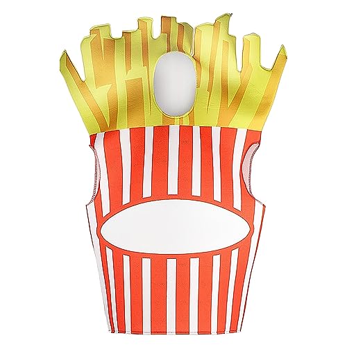 Costume d'Halloween unisexe pour adulte - Déguisement une pièce - Hamburger, frites, hot-dog - nourriture préférée - Déguisement pour la semaine à thème et le cosplay, déguisement pour carnaval,