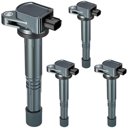 Image of Set of 4 UF602 Ignition Coil Pack Compatible with Acura 13-18 ILX TSX Compatible with Honda 12-15 Civic Crosstour CR-V Accord 2.4L L4 Replacement C1662 5C1719 E1102 52-2074 IC692 30520-R40-007