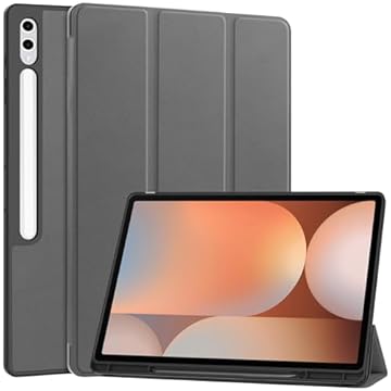 Capa para tablet Compatível com Samsung Galaxy Tab S10 Ultra 14,6" 2024 SM-X920 Tablet Case Ultra Slim, Auto Wake Sleep Capa protetora para Galaxy Tab S10 Ultra 5G Smart Cover com porta-lápis(Gris)