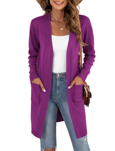 Image of VIISHOW Women's Classic Cardigans Long Sleeve Open Front Casual Knit Cardigan Sweaters Coat Soft Outwear