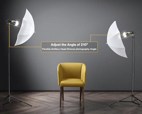 RALENO Kit de Iluminación de con Fondos, Kit de Soporte de Fondo 2,6 * 3 m, 5500 K LED de luz para fotografía con luz Suave, Paraguas Softbox Iluminación Continua - Imagen 5