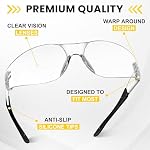 Verres de sécurité transparents, ANSI Z87.1 Verres Saftey résistants aux rayures pour hommes Femmes, verres de protection des yeux clairs