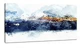 Abstract Artwork Canvas Wall Art for Bedroom Living Room Modern Navy Blue Abstract Mountains Print...
