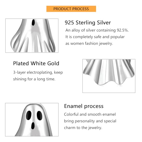 Pumpkin Ghost Earrings 925 Sterling Silver Halloween Party Magic Hat Pumpkin Dangle Earrings Ghost Horror Halloween Earrings Gift for Women4