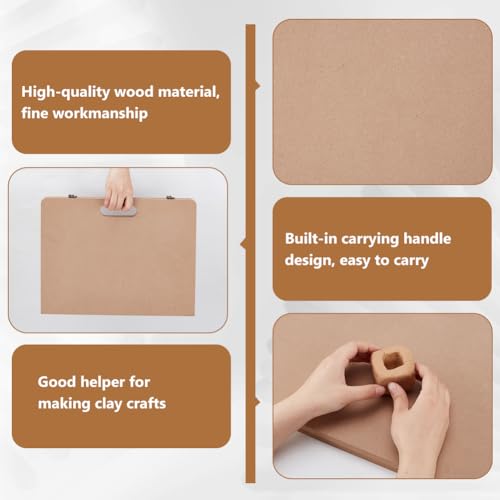 BENECREAT 42x32x2.7cm Wood Clay Wedging Board - Image 4
