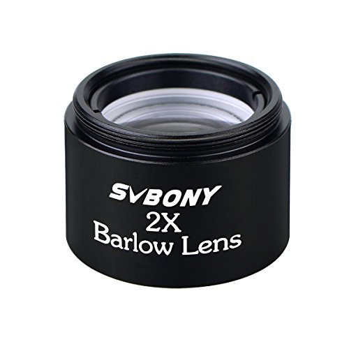 Svbony Lente de Barlow Acrom�tica,Ocular Plossl con Gran Amplicaci�n 2X de 31,7mm1,25 Lente �ptica para Telescopio Universal