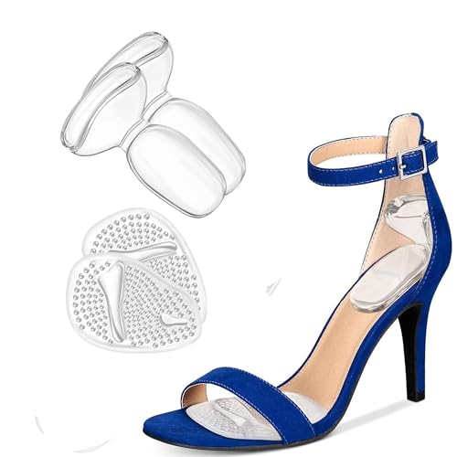 Image of Heel Cushion Inserts And Metatarsal Pads For Women, 1 Pairs Heel Grips And 1 Pairs Ball Of Foot Cushions, Silicone Shoe Pads Insoles For High Heels, Blister Prevention For Too Big Shoes