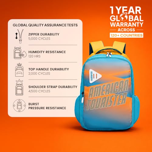 Image of American Tourister Nexa Style 03 | 32 L Backpack | 3 Compartments | School & College Bag for Men & Women | Grey /Yellow | 1 Yr Global Warranty