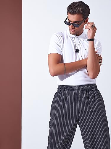 Image of Men's Solid Polo Collar Casual T-Shirt with Pocket | Cotton Polo Collar Half Sleeves Solid T-Shirt | Slim Fit Polos