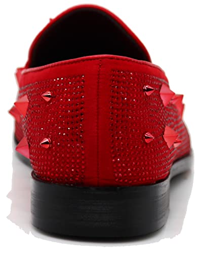 Image of SPK24 Men Vintage Spikes Sparkle Formal Tuxedo Stage Fashion Slip On Loafer Dress Shoes